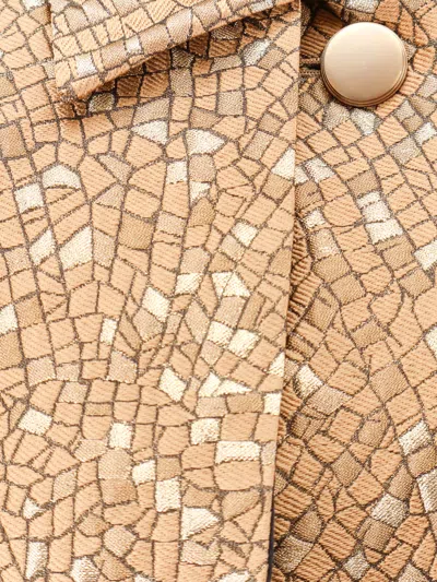 Max Mara Salsa Oversize Jacquard Fabric Trench With Mosaic Effect In Brown