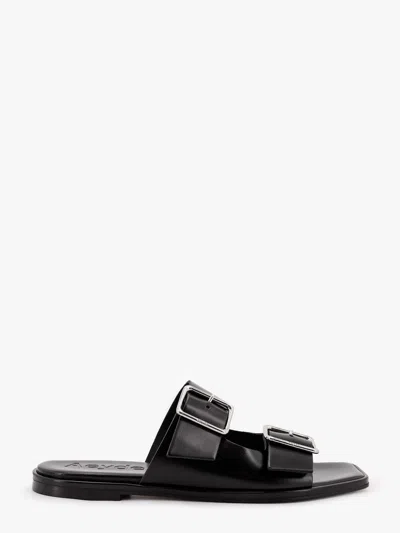 Aeyde Tonya Leather Sandals With Double Strap In Black