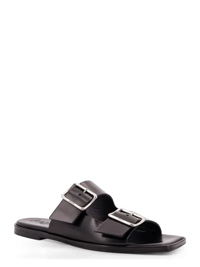 Aeyde Tonya Leather Sandals With Double Strap In Black