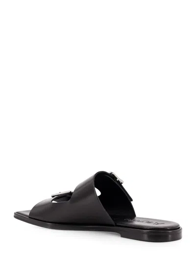 Aeyde Tonya Leather Sandals With Double Strap In Black