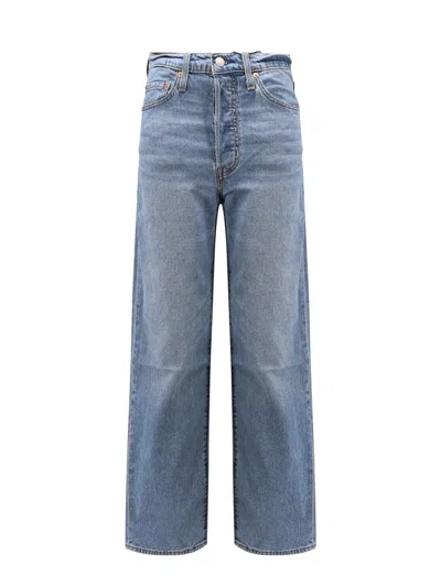 Levi's Ribcage Straight Ankle Stretch Denim Jeans In Blue