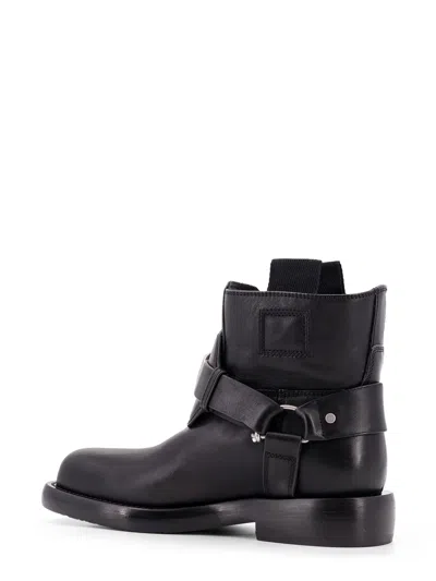 Burberry Leather Ankle Boots With Buckled-strap In Black