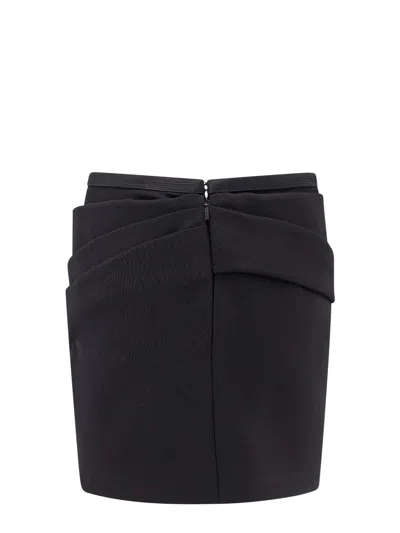 Versace Responsible Wool Mini Skirt With Medusa Detail In Black