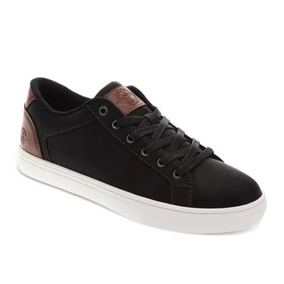 Dockers Mens Jensen Synthetic Leather Casual Lace Up Sneaker Shoe In Black