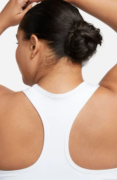 Nike Swoosh Medium Support Sports Bra In White
