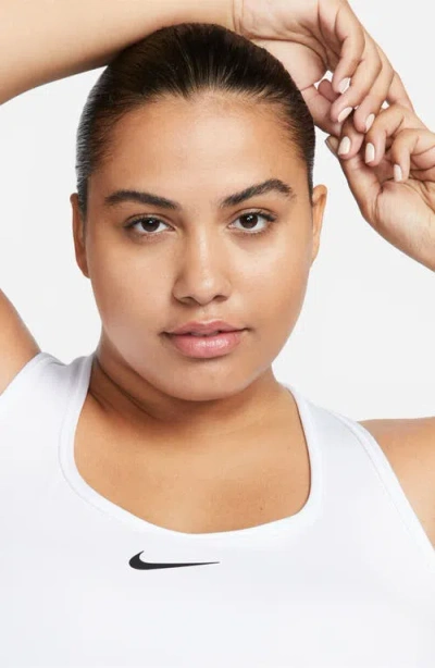 Nike Swoosh Medium Support Sports Bra In White
