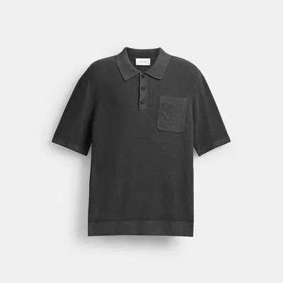 Coach Outlet Knit Polo In Black