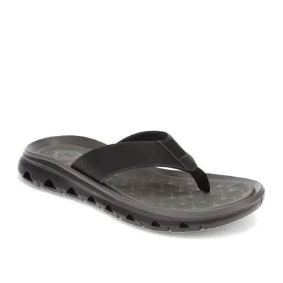 Dockers Mens Luka Synthetic Leather Casual Flip Flop Sandal Shoe In Black
