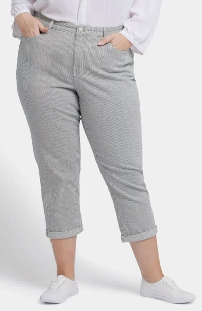 Nydj Bailey High Waist Crop Relaxed Straight Leg Jeans In Luarca Stripe
