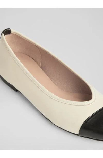 Lk Bennett Hanna Cap Toe Ballet Flat In Neutral