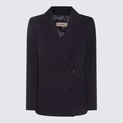 Herno Tailored Jacket Notched Lapels In Blue