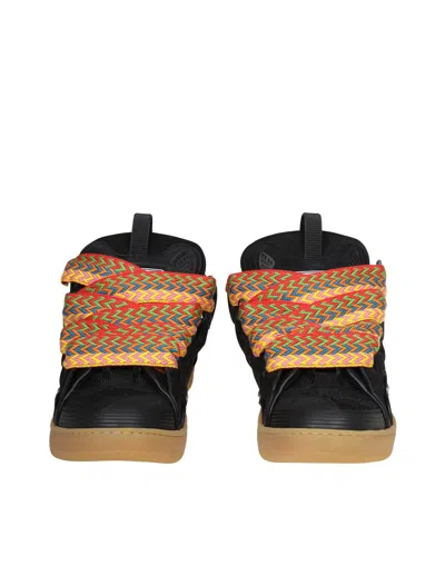 Shop Lanvin Sneakers In Leather, Fabric And Suede In Black