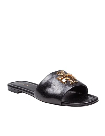 Tory Burch Eleanor Leather Slider Color Black In Multicolor
