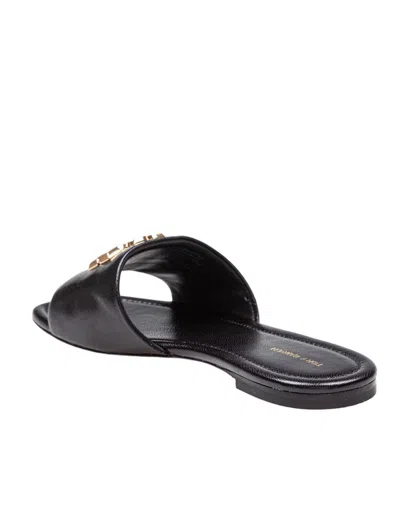 Tory Burch Eleanor Leather Slider Color Black In Multicolor