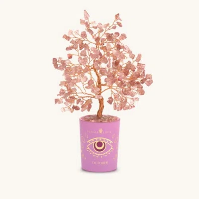 Karma And Luck Calming Presence Tourmaline October Birthday Tree In Pink