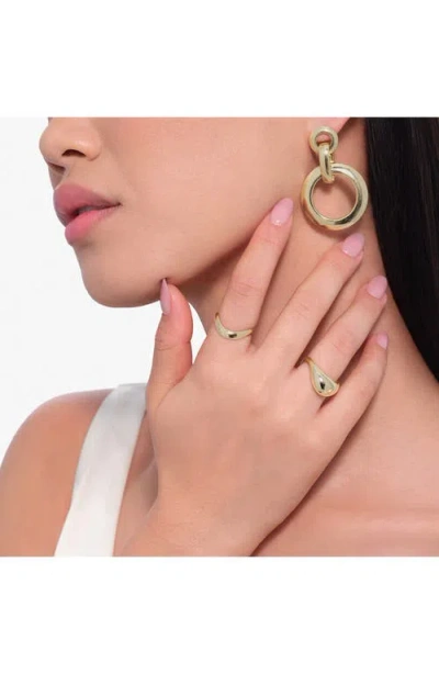 Lana Jewelry 14k Yellow Gold Thin Curved Bubble Ring In Gold