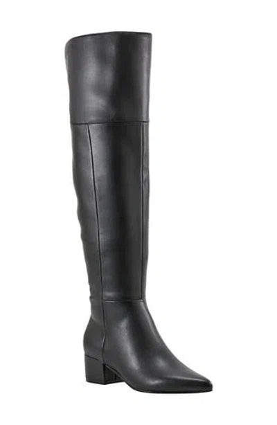 Marc Fisher Ltd Womens Padded Insole Faux Leather Over-the-knee Boots In Black