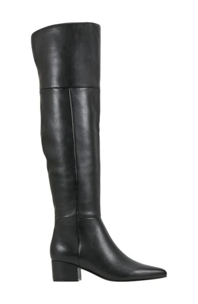 Marc Fisher Ltd Womens Padded Insole Faux Leather Over-the-knee Boots In Black