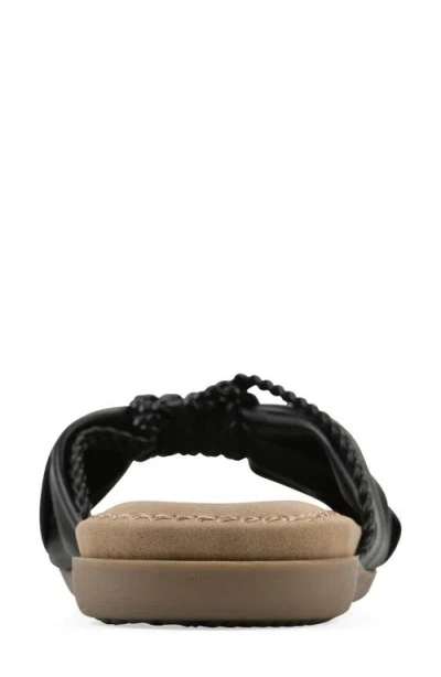 Cliffs By White Mountain Women's Fasha Slide Slip-on Sandals In Black Smooth