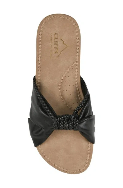 Cliffs By White Mountain Women's Fasha Slide Slip-on Sandals In Black Smooth