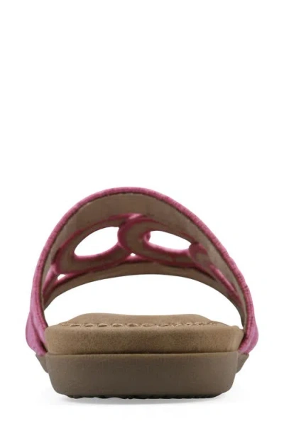 Cliffs By White Mountain Women's Fraly Slide Slip-on Sandals In Fuchsia Raffia