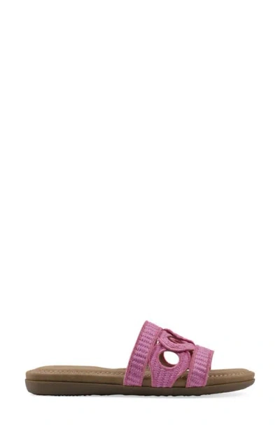 Cliffs By White Mountain Women's Fraly Slide Slip-on Sandals In Fuchsia Raffia