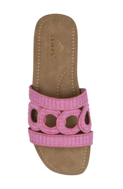 Cliffs By White Mountain Women's Fraly Slide Slip-on Sandals In Fuchsia Raffia
