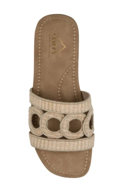 Cliffs By White Mountain Fraly Raffia Slide Sandal In Natural Raffia