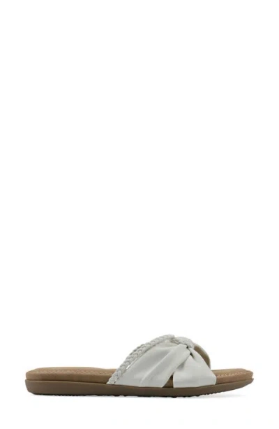 Cliffs By White Mountain Women's Fasha Slide Slip-on Sandals In White Smooth