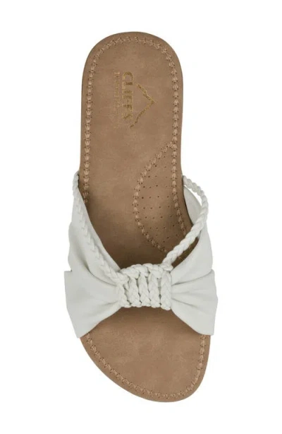 Cliffs By White Mountain Women's Fasha Slide Slip-on Sandals In White Smooth