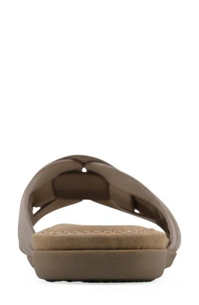 Cliffs By White Mountain Fraley Slide Sandal In Taupe Embossed