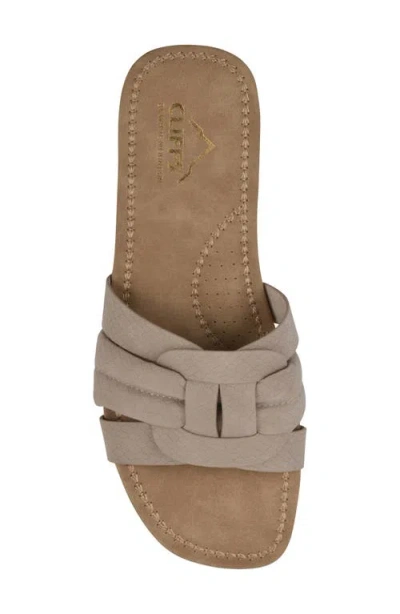 Cliffs By White Mountain Fraley Slide Sandal In Taupe Embossed