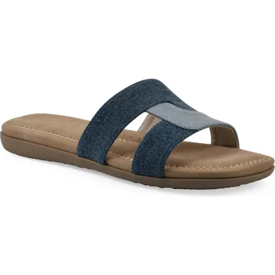 Cliffs By White Mountain Women's Fraida Slide Slip-on Sandals In Mid Blue Denim
