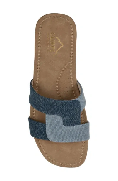Cliffs By White Mountain Women's Fraida Slide Slip-on Sandals In Mid Blue Denim