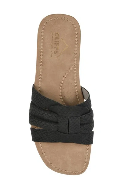 Cliffs By White Mountain Fraley Slide Sandal In Black Embossed