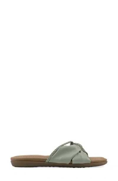 Cliffs By White Mountain Women's Fasha Slide Slip-on Sandals In Sage Green