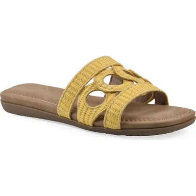 Cliffs By White Mountain Fraly Raffia Slide Sandal In Yellow Raffia