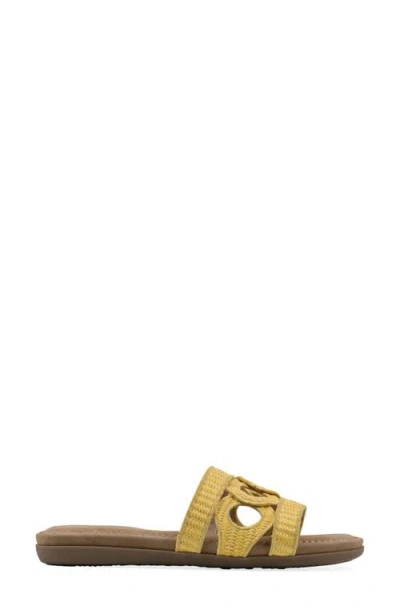 Cliffs By White Mountain Fraly Raffia Slide Sandal In Yellow Raffia