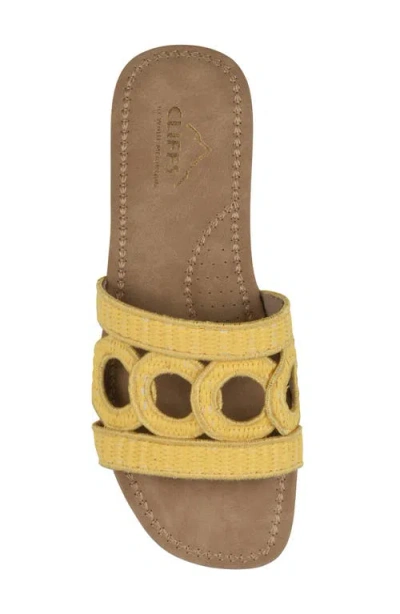 Cliffs By White Mountain Fraly Raffia Slide Sandal In Yellow Raffia
