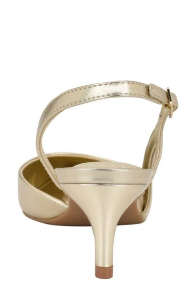 Calvin Klein Women's Dasta Kitten Heel Slingback Pumps In Platino