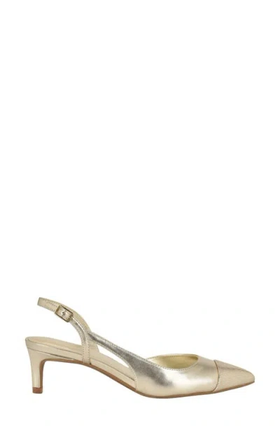 Calvin Klein Women's Dasta Kitten Heel Slingback Pumps In Platino