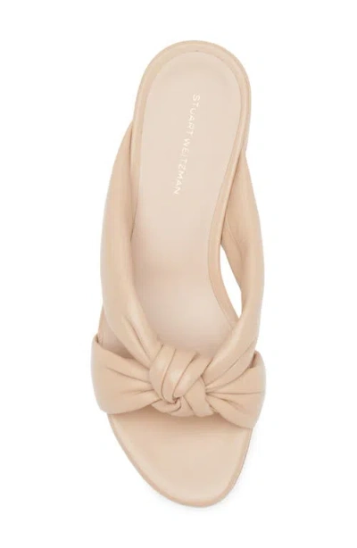 Stuart Weitzman Playa 35 Knot Slide Sandal In Golden Beige