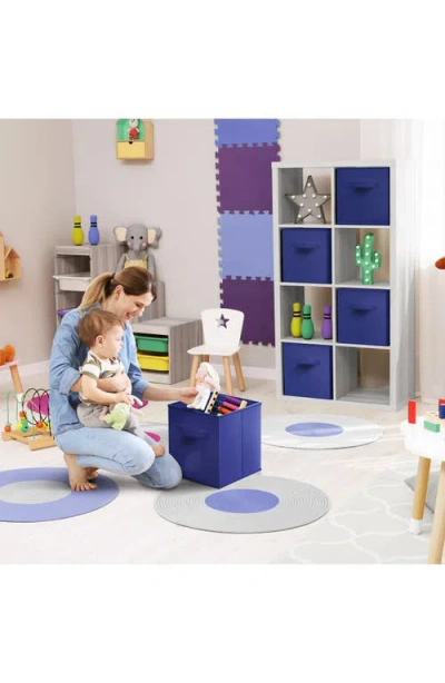 Sorbus 13in 8 Pack Collapsible Fabric Storage Bins In Navy Blue