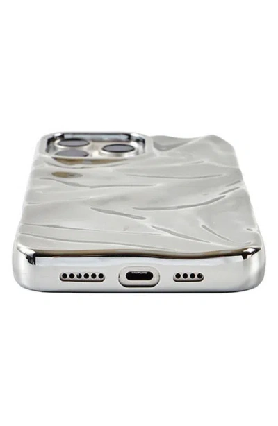 Auramma Silver Crinkle Iphone 16 Pro Case In Silver