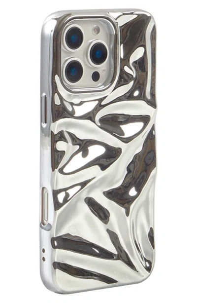Auramma Silver Crinkle Iphone 16 Pro Case In Silver