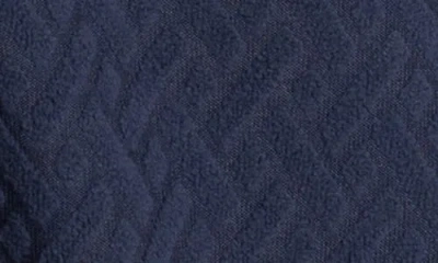 Spring + Mercer Jacquard Terry Button-up Polo In Dusty Ink Blue