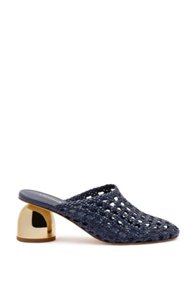 Larroude Larroudé Dew Drop Macrame Mule In Navy