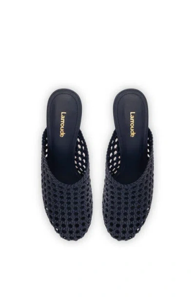 Larroude Larroudé Dew Drop Macrame Mule In Navy