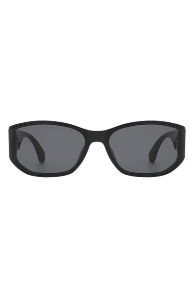 Fifth & Ninth Ember 60mm Oval Sunglasses In Black/black
