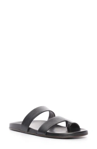 The Row Leather Double Strap Thong Slippers In Black
